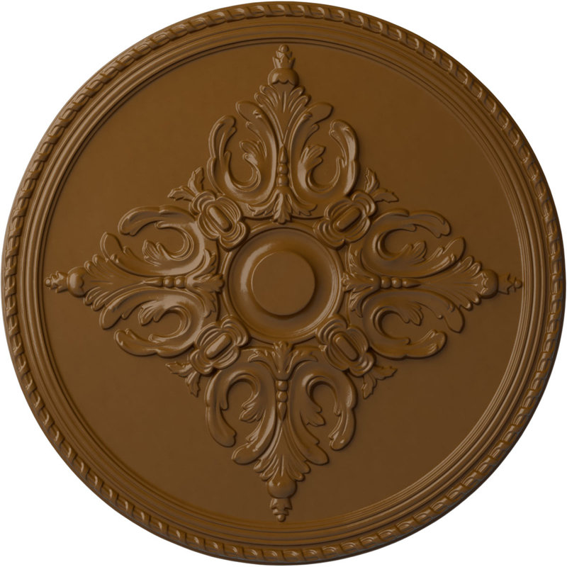 Médaillon de plafond Endurathane Galveston, DO 51 po x P 3 5/8 po x P 3 3/8 po (convient aux auvents jusqu'à 5 7/8 po), finition topaze fumée peinte à la main