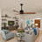52-Inch Wood Ceiling Fan NO Light with Solid Wood Blades, Quiet Reversible DC Motor and Remote Control-1040775402