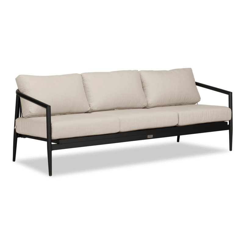 Outdoor 3 - Seat Patio Sofa, Black, Spectrum Indigo Sunbrella®