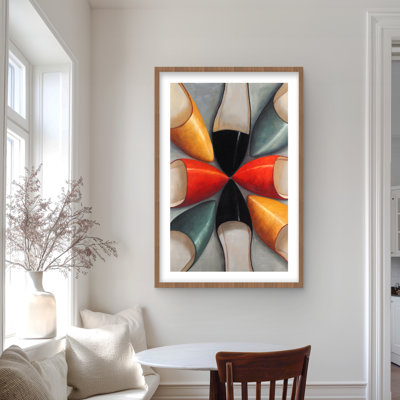 Women Shoes - Contemporary Framed Matted Print for Decor