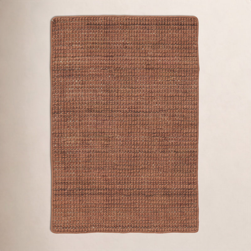 Guthrie Novi Hand-Loomed Wool Solid Area Rug, Rectangle 5' x 8', Clay