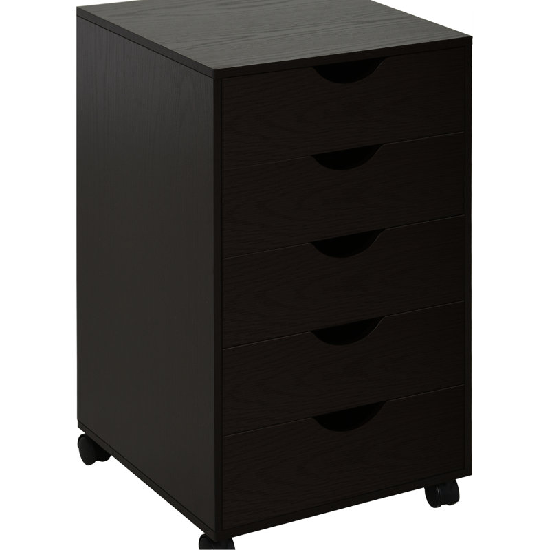 5 Drawer File Cabinet, Brown - And Dependable For Office & Home Storage Cabinet With Smooth Movement Ideal