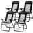 2 Pieces Patio Adjustable Folding Recliner Chairs With 7 Level Adjustable Backrest