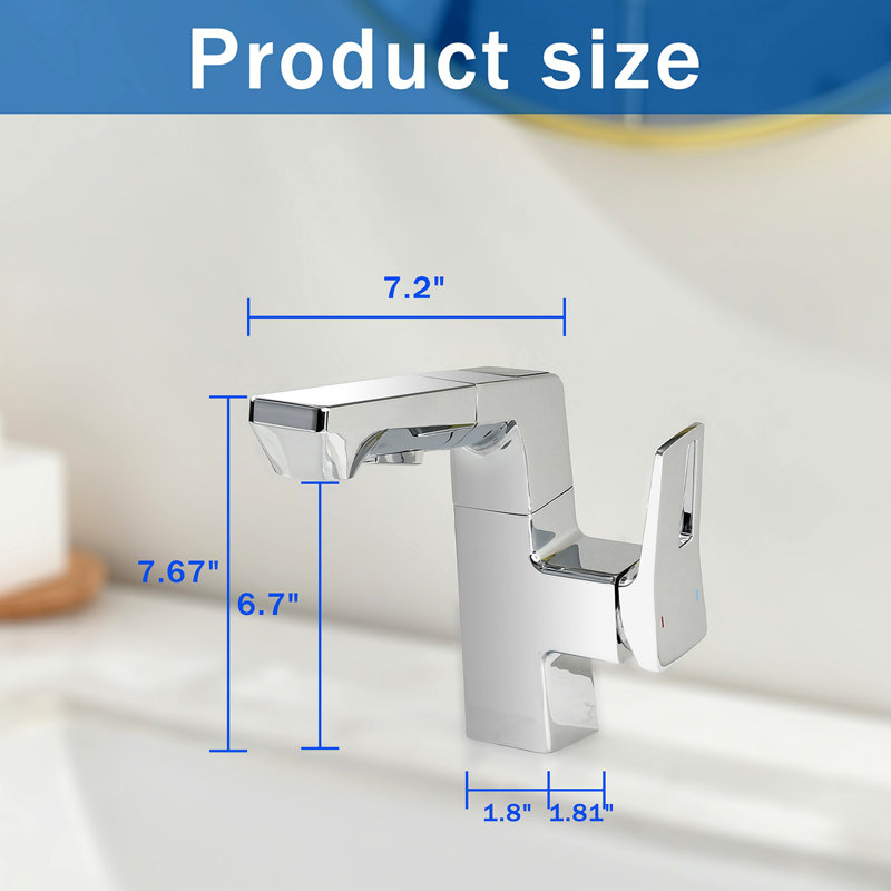 Robinet de salle de bain intelligent à DEL - affichage numérique de la température, douchette rétractable pour évier de véhicule récréatif et maison