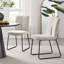 Penny Pillar Round Dining Table Set With 4 Luxury Fabric Dining Chairs - Scratch Resistant Top-107151112-107151117