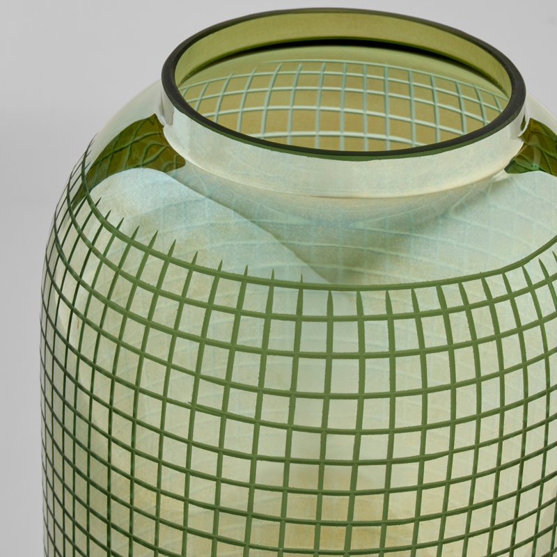 Modular Handmade Glass Table Vase, 15" H x 8.25" W x 8.25" D