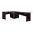 2-piece Home Office Set L-Shape Desk with File Cabinet Cappuccino