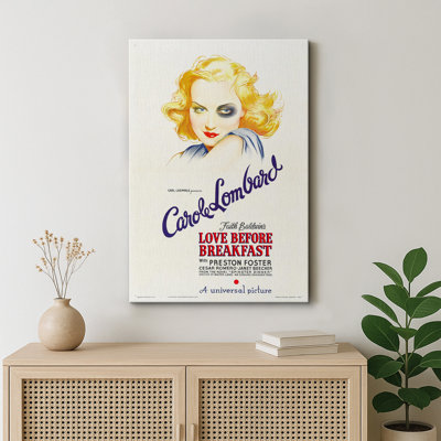«Love devant le petit-déjeuner», œuvre d'art classique d'affiche de film de Carole Lombard