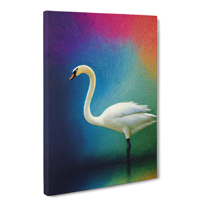 Swan Colour Field - Wrapped Canvas, 60cm H x 40cm W x 3cm D