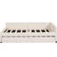 Lit plateforme tapissier beige avec lit gigogne simple - Structure robuste, sans sommier pour une belle chambre à coucher en bois pleine grandeur, espace de détente