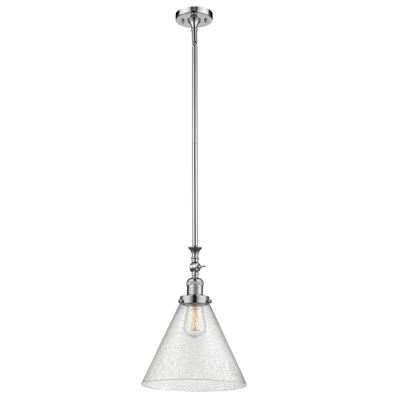 1 - Light Single Pendant, Polished Chrome, Clear, No Bulb Included