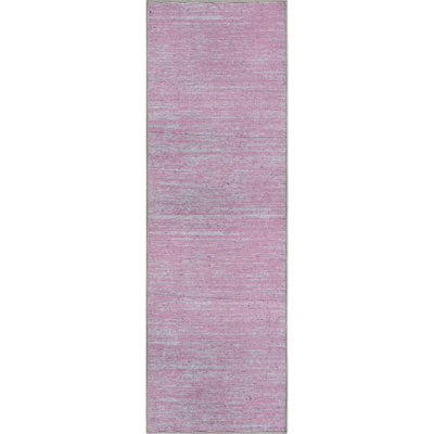 Tapis rose en chenille tissé à la machine Ikhasa