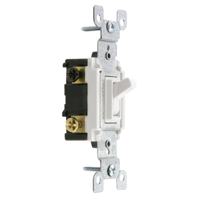 Leviton 15 Amp Three Pole Toggle AC Quiet Switch Watthite 6 Pack