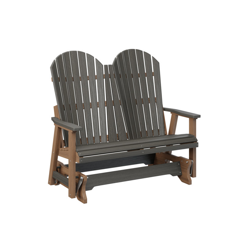 Comfo Back Outdoor Glider, Coastal Gray Top/Antique Mahogany Base