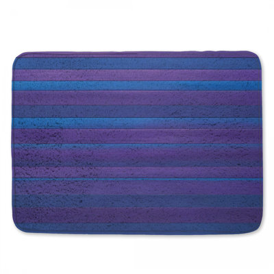 Blue Purple Striped Pattern Bath Mat
