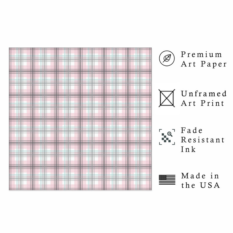 Abstract Plaid Dreams Modern Unframed Art Print, 28" H x 28" W
