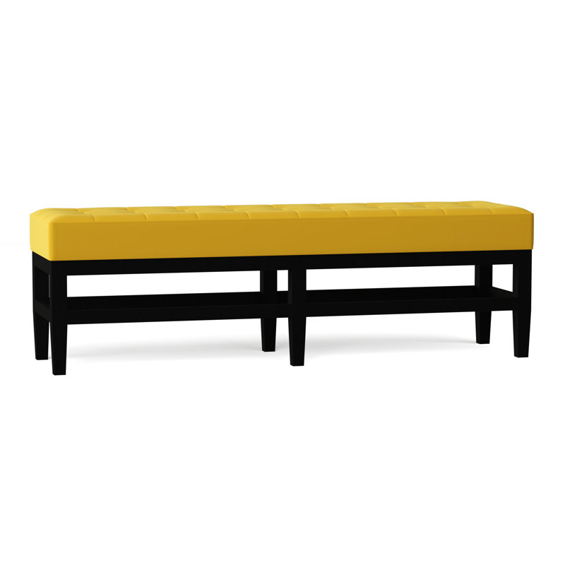 Galindo-White Upholstered Bench, Klein Sunny, Mahogany