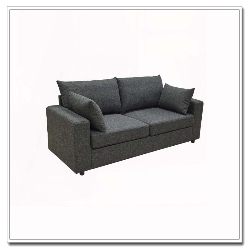 Canapé rembourré 78 po avec coussins profonds 78 po, Gris foncé