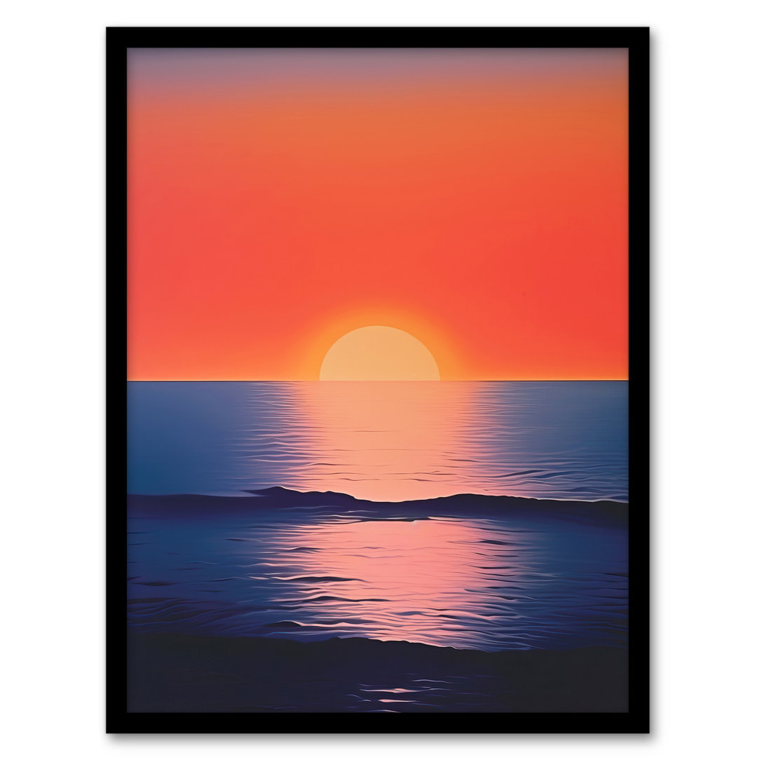 Morning Glory Sunset On Sea Orange Blue - Single Picture Frame Print