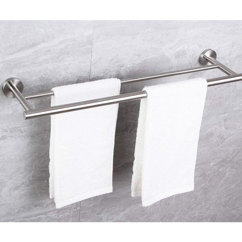 Installation moderne de barre à serviettes 23,6 po - Acier inoxydable, pour salle de bain, chambre à coucher, salle de lavage, cuisine