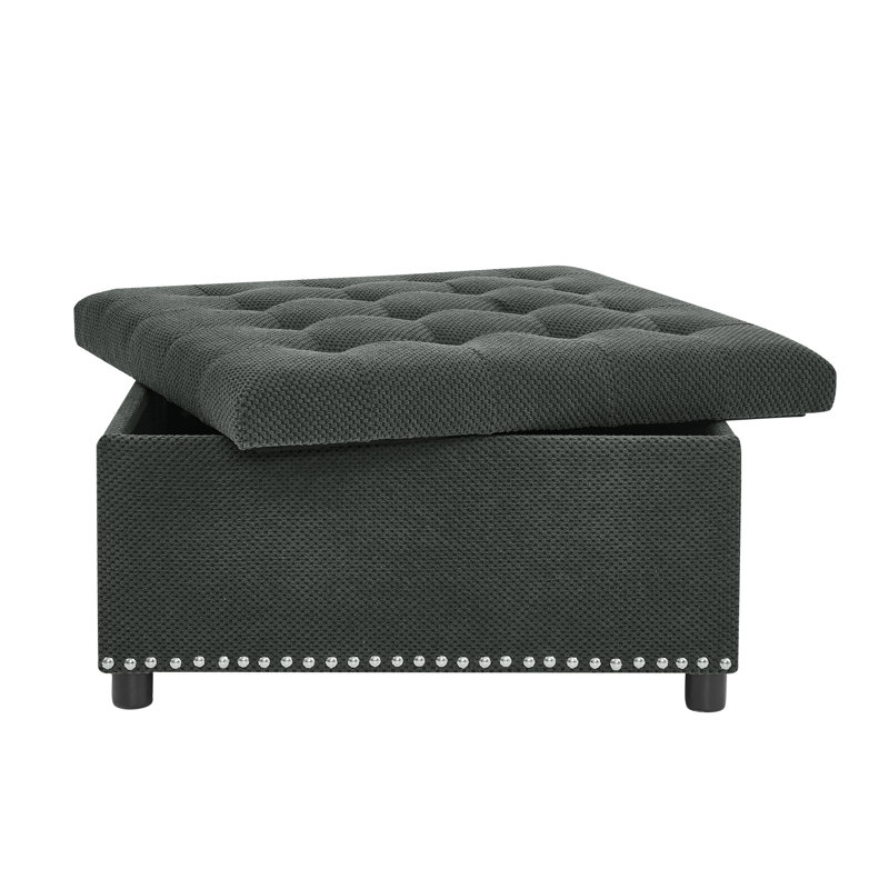 Repose-pieds de rangement, tissu d'ameublement moderne capitonné 30 po