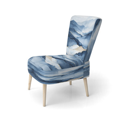 Mountains Upholstered Chair - Blue Mountain Horizon, Watercolor Landscape Side Chair