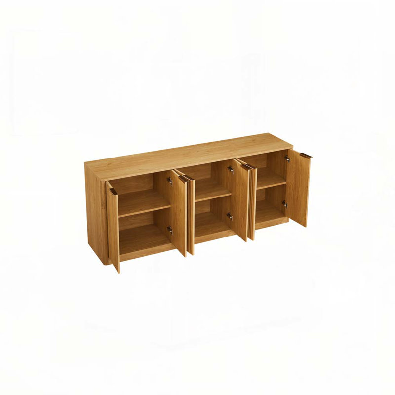 Armoire de rangement à 6 portes Wavy Design, Naturel