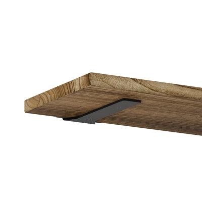 Palm Wood Floating Shelves For Bedroom, Wall Mounted Rustic Bookshelf, Wooden Shelf For Storage, Decor, Books, Plants, Burnt Finish