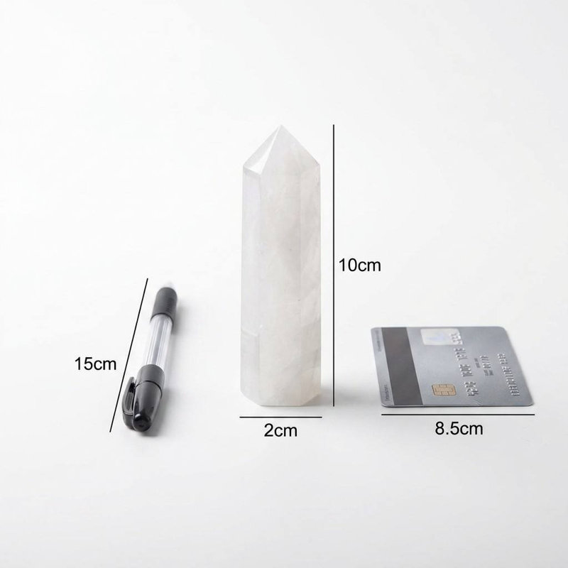  Tour à pointes hexagonales en quartz fondu transparent de 3,94 pouces de haute pureté