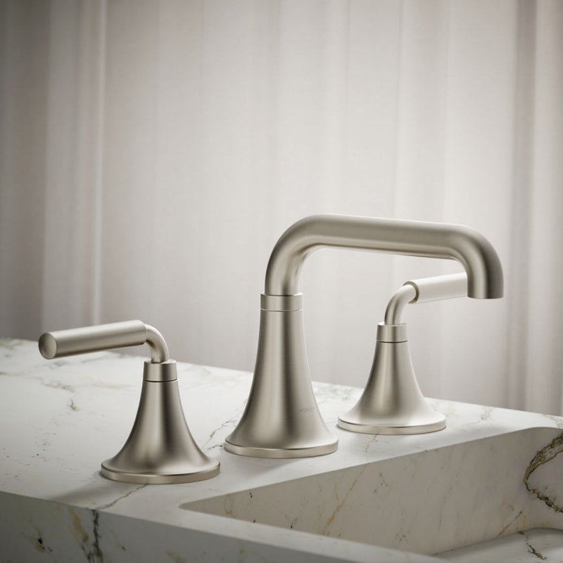 Robinet de salle de bain mural Tone, Nickel brossé, 0.5
