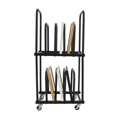 Double-Tier Rolling Art Canvas Mobile Organizer For Art Studio