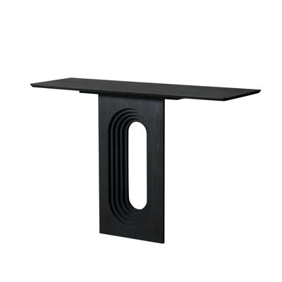 47.24 Inch Narrow Entryway Console Table - Modern Loopback Design MDF Hallway Table, Space-Saving Sofa Table For Apartments & Small Spaces (Black/Walnut/Marble Options)