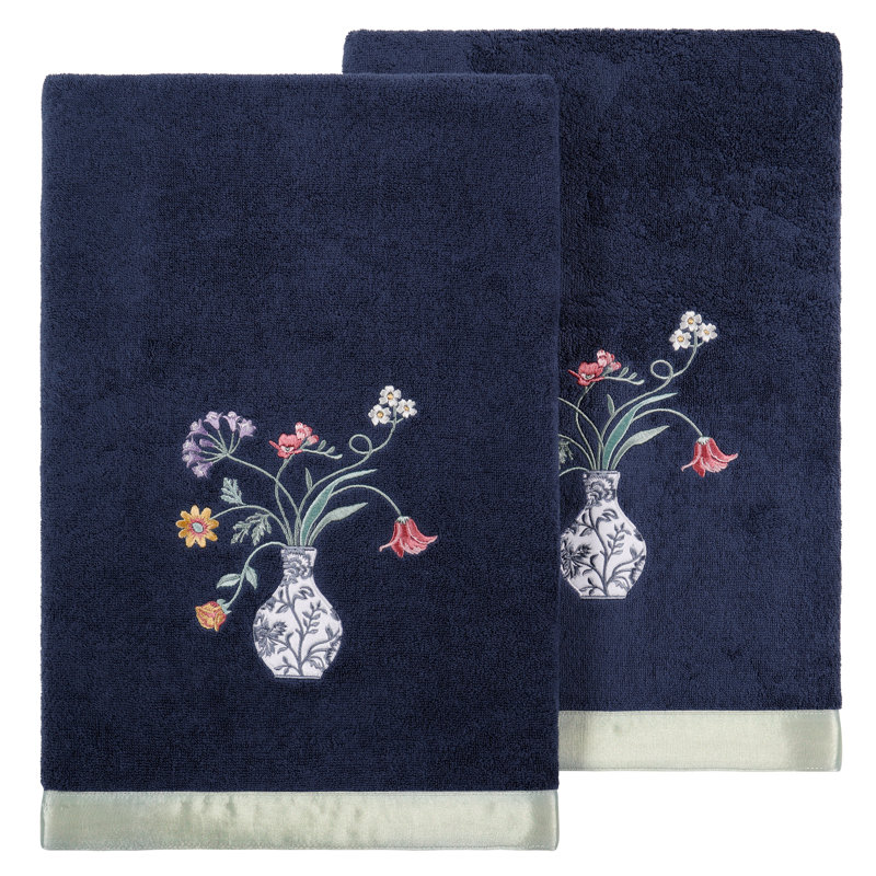 Essuie-mains en coton turc, Marine, Bath Towel-2Pack