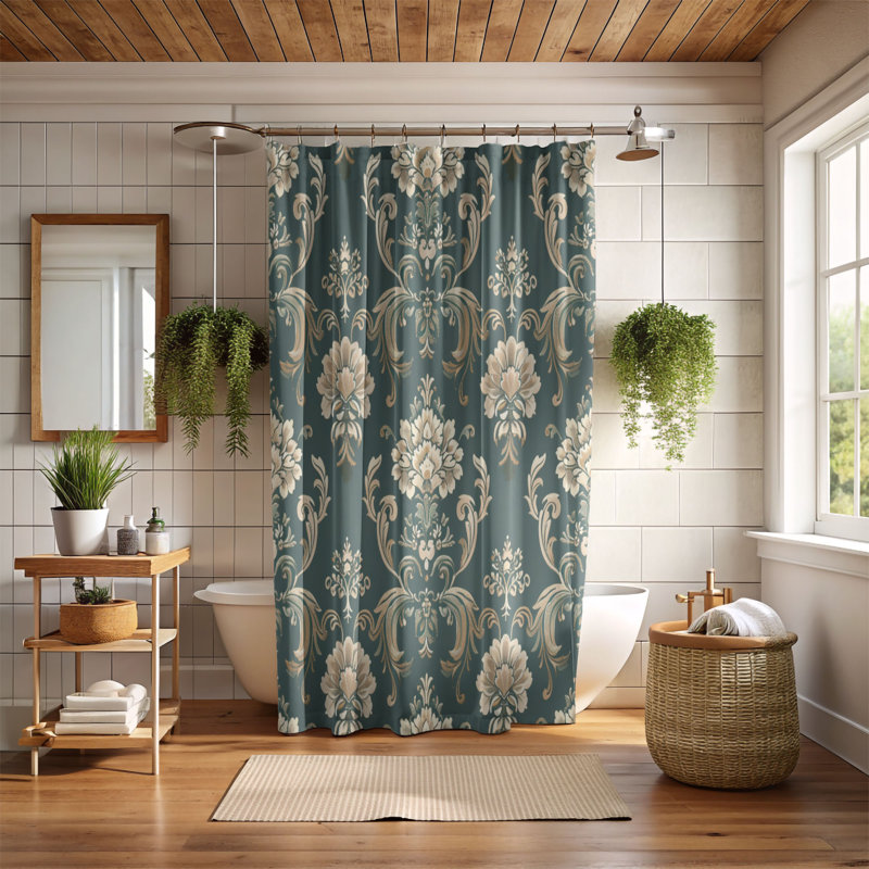 Regency Style - Rideau de douche standard 1 pièce, H 74 po x l 71 po