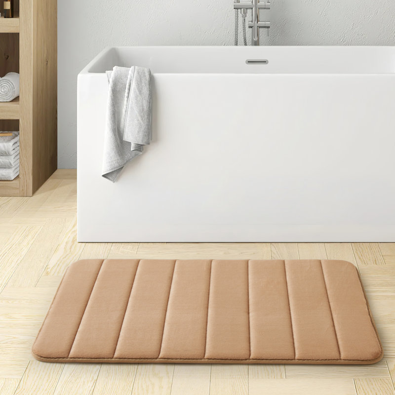 Nasier Memory Foam Non-Slip Bath Mat, Beige, 40x60