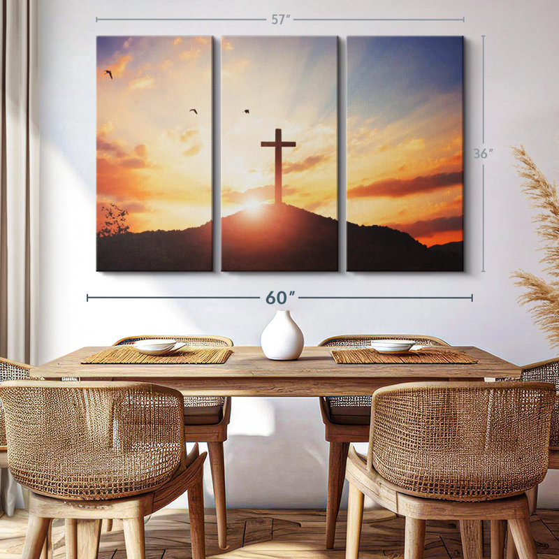Coucher de soleil croisé, reproduction sur toile, H 36 po x l 57 po x P 1,25 po