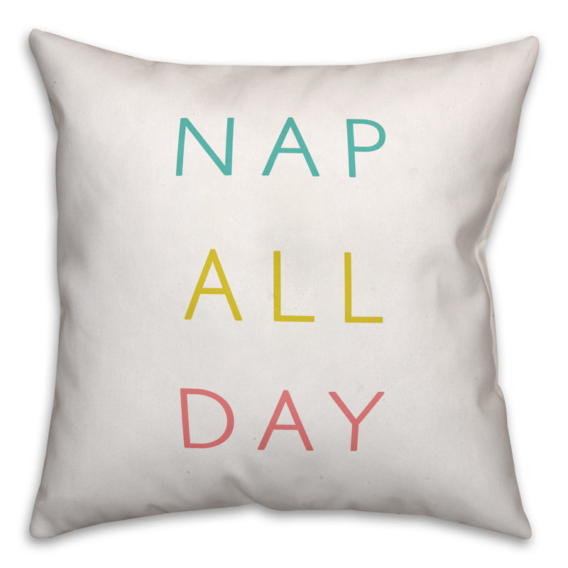 Nap Appliqued Throw Pillow