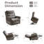 Fauteuil releveur électrique Grace pour personnes âgées avec massage et chauffage, position allongée pour personnes de grande taille, gris-674317011