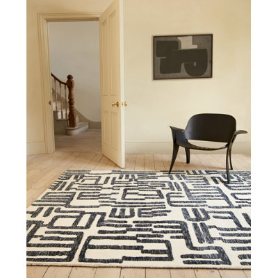 Clemones Rectangle Abstract Dhurrie Area Rug
