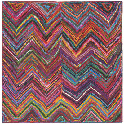 Tapis à chevrons en laine touffeté à la main Anaheim