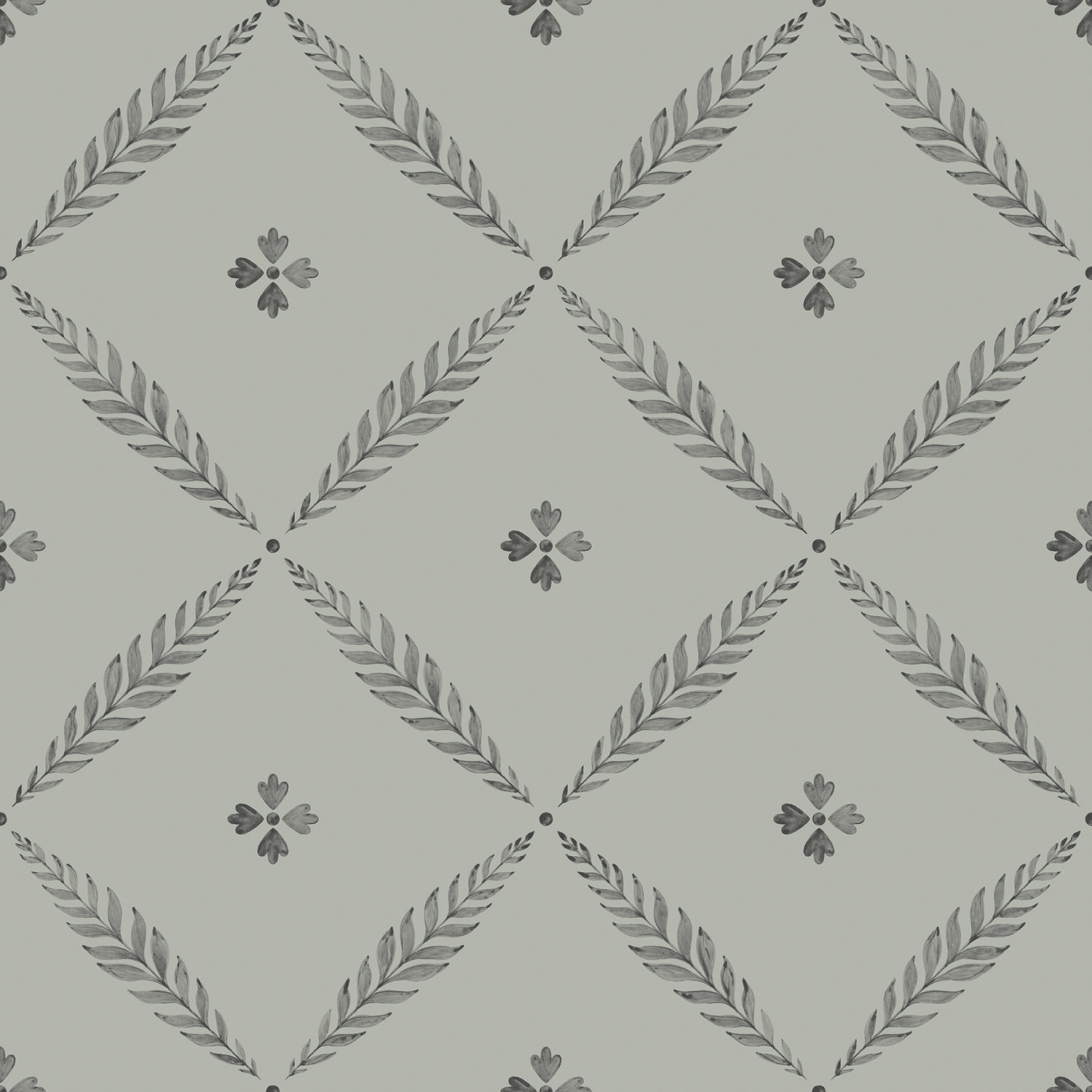 Blomstermåla Wallpaper Roll, Gray