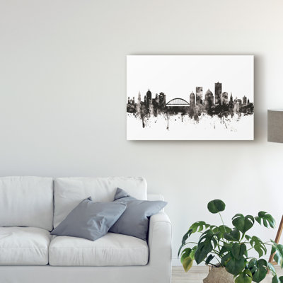« rochester new york horizon black white », impression sur toile tendue