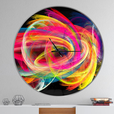Horloge murale moderne colorée et épaisse en noir
