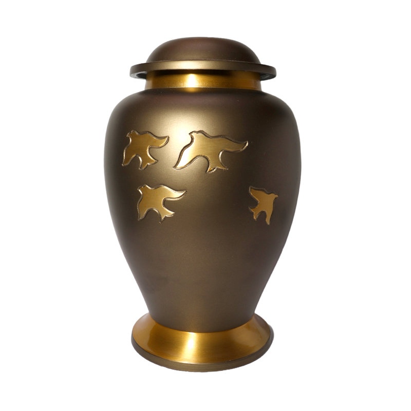 URN antique avec motif d'oiseau
