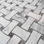 12 in. x 12 in. Basketweave Glazed Marble Tile