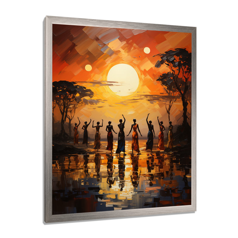 Kloman African Savannah Melody II, H 32 po x l 16 po x P 1 po, Cadre simple argenté