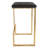 Mengia Leather Bar Stool Upholstered Counter Stool with Quilted Seat and Gold Steel Sled Base Kitchen Stool-2113490015