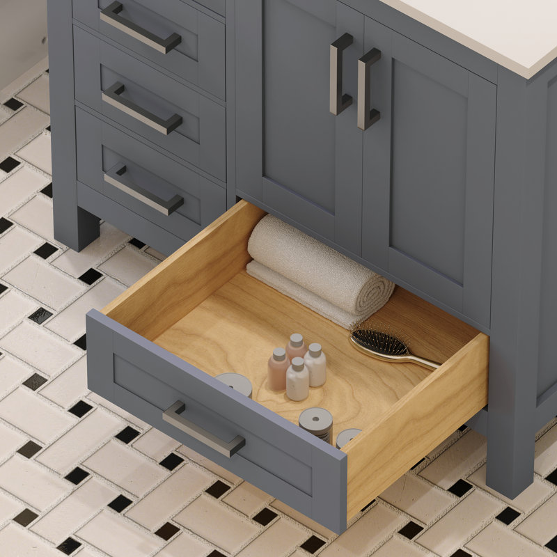 Base de meuble-lavabo simple 35 po Rooh, Gris anthracite