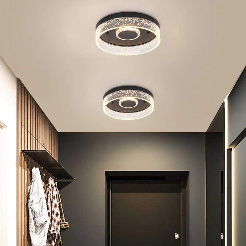 2-Light 30cm LED Flush Mount, Black