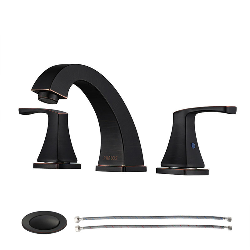 Widespread 2-handle Bathroom Faucet with Drain Assembly, Oil Rubbed Bronze
